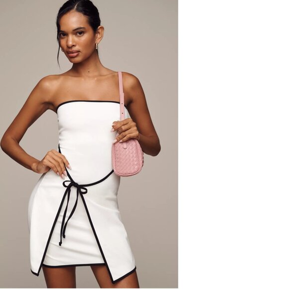 Anthropologie En Elly Strapless Wrap Shift Mini Dress SIZE M new with tag - Picture 1 of 7